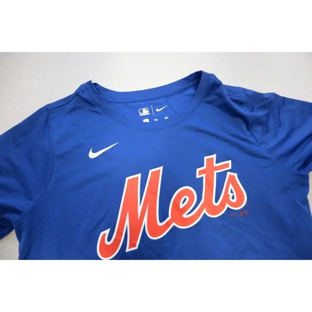 Nike Gym Shirt Dri‎ Fit MLB New York Mets Blue Athletic Tee Boys Size XL